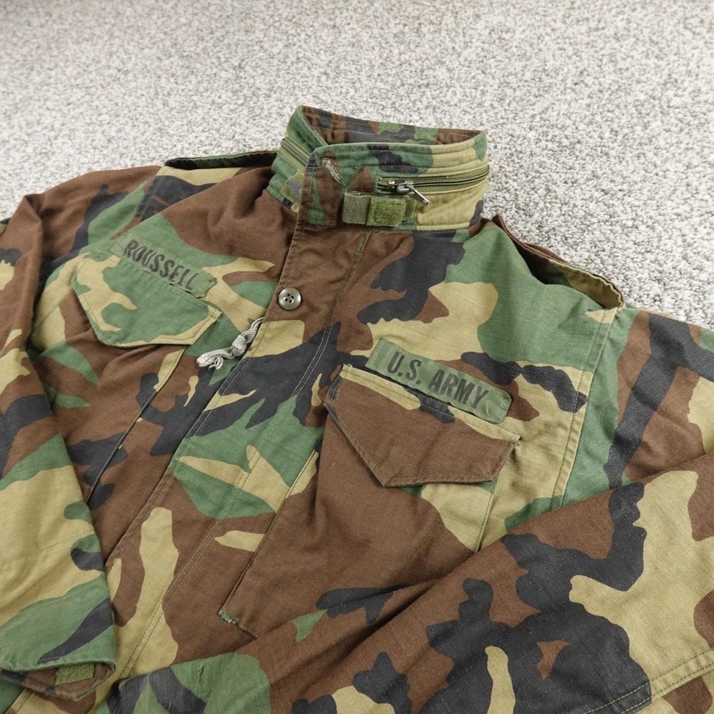 VTG Military Jacket Mens S Woodland Camo M65 Cold Weather Field Coat US Army 80s